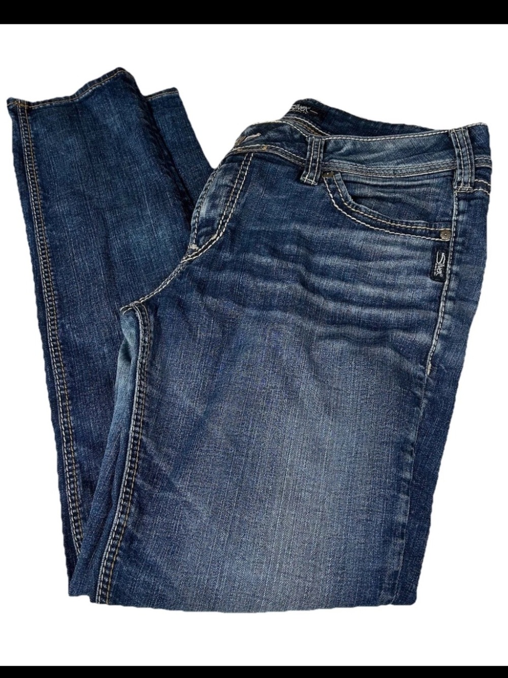 Silver Jeans Women’s Size W32/L31 Elyse Mid Skinny Jeans Dark Wash Blue #2275